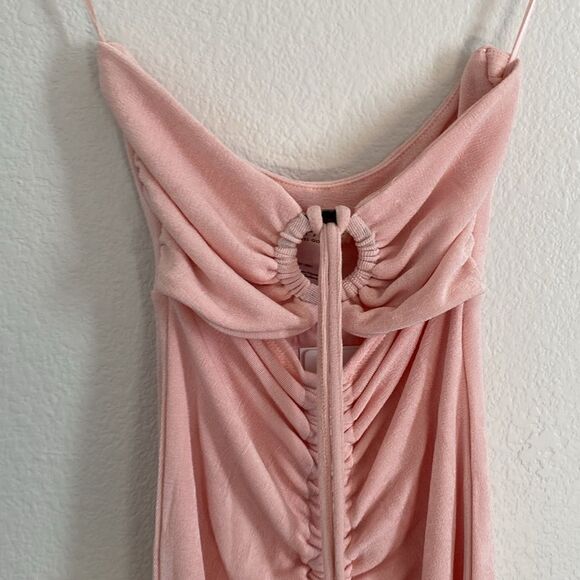L*Space Stina Cover-Up Dress in Rose Quartz Maxi Ruched Long Dress Size XS - Picture 5 of 11